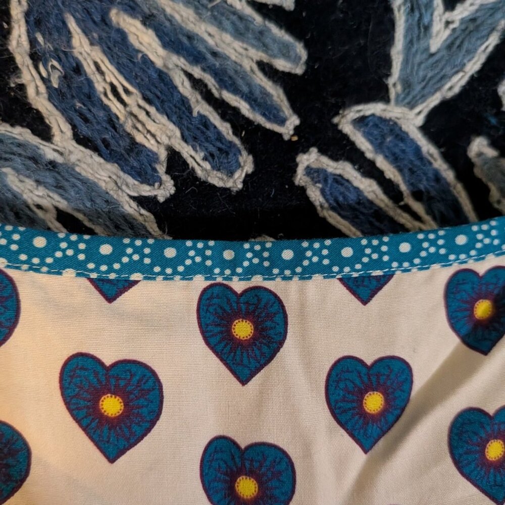 Marc by Marc Jacobs Women's Bisque Multi Blue Heart Print Sleeveless Top S - Picture 8 of 8